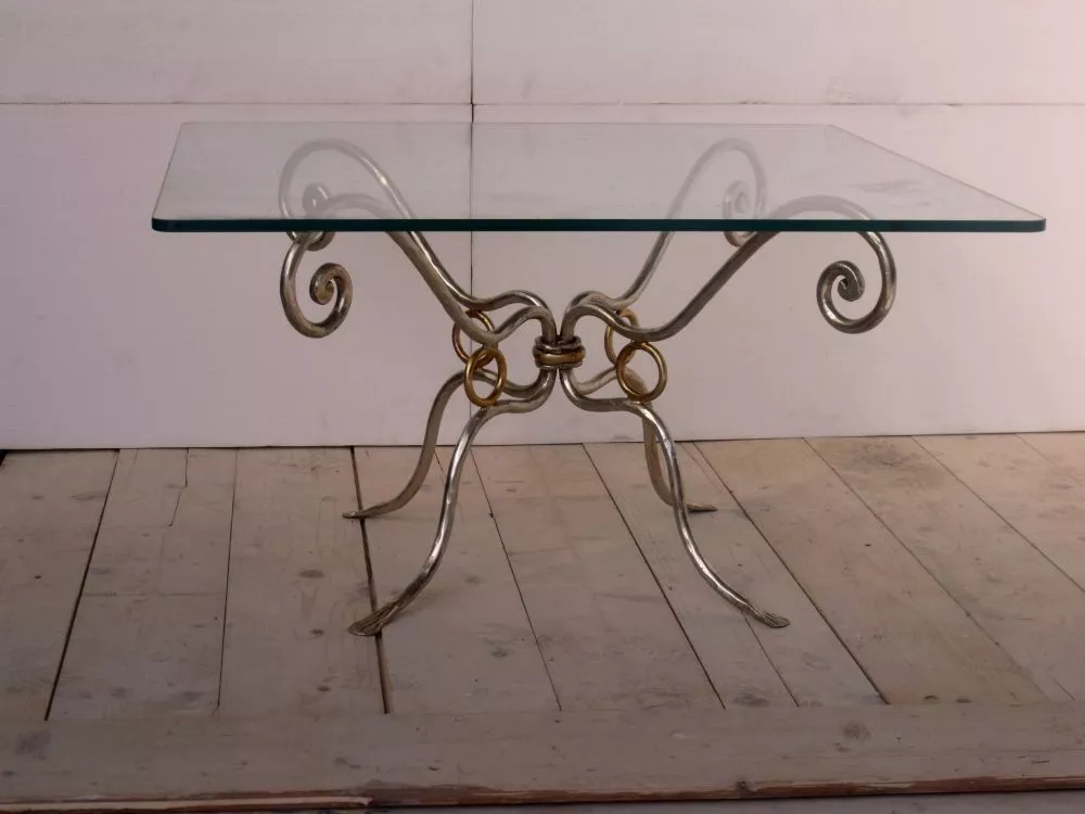 tavolino alto ferro battuto arte povera