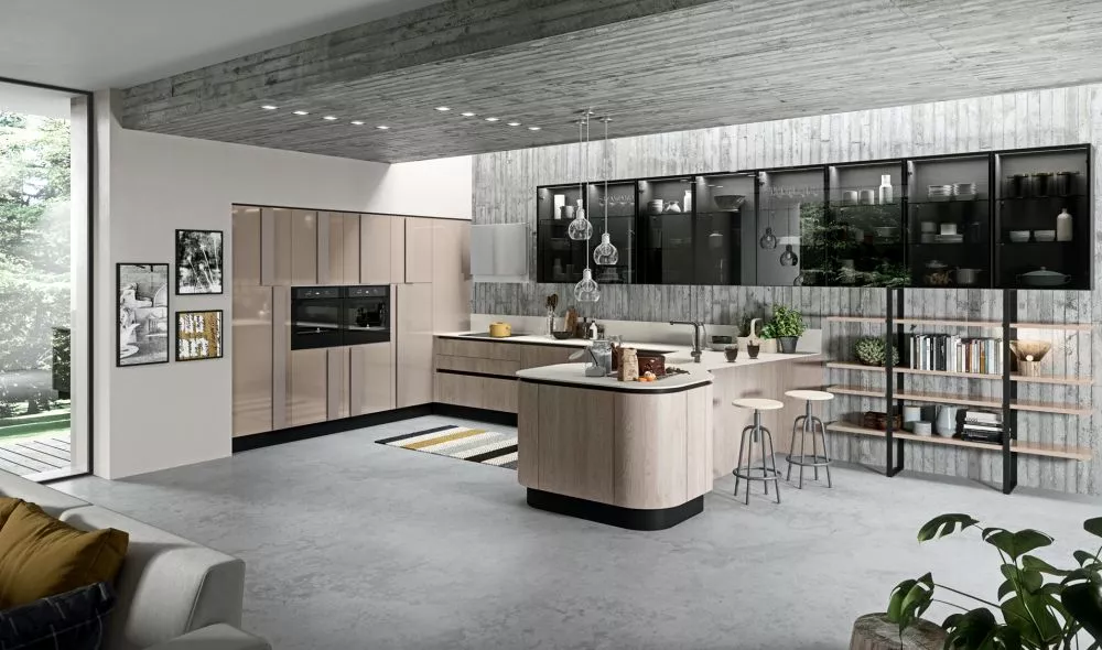 Unione armoniosa tra cucina e living