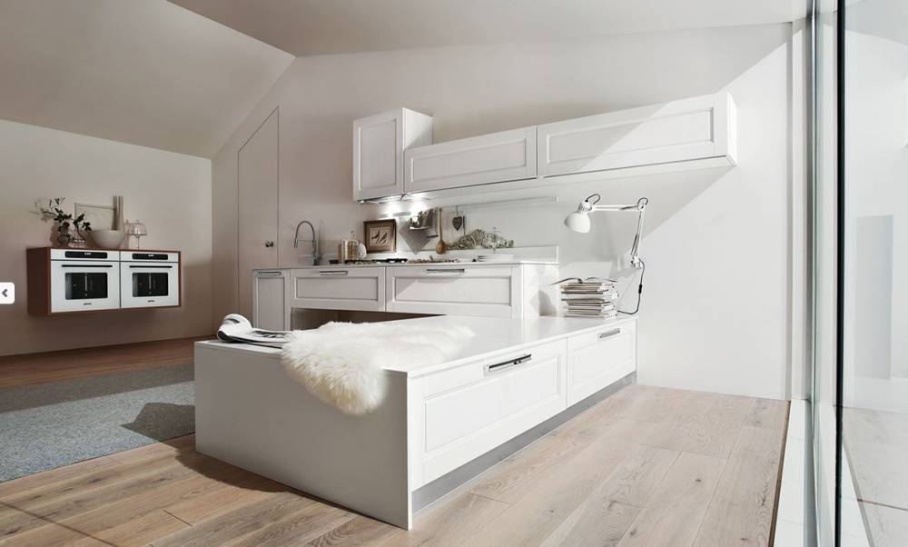 cucine con anta a telaio colore bianco opaco