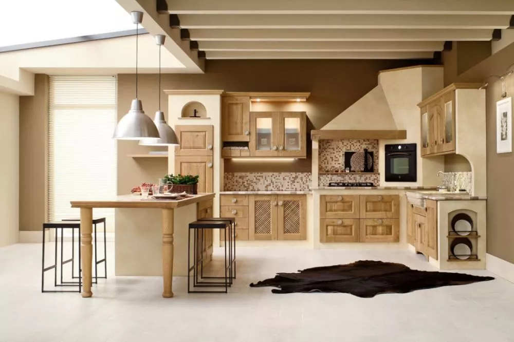 Il legno in una cucina moderna