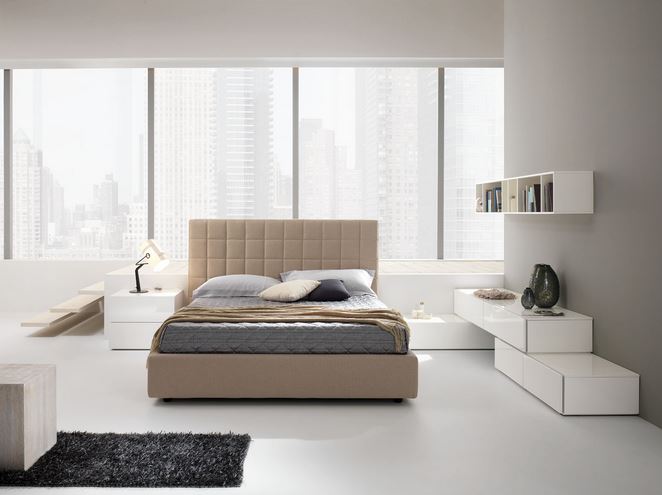 letto moderno nei colori chiari