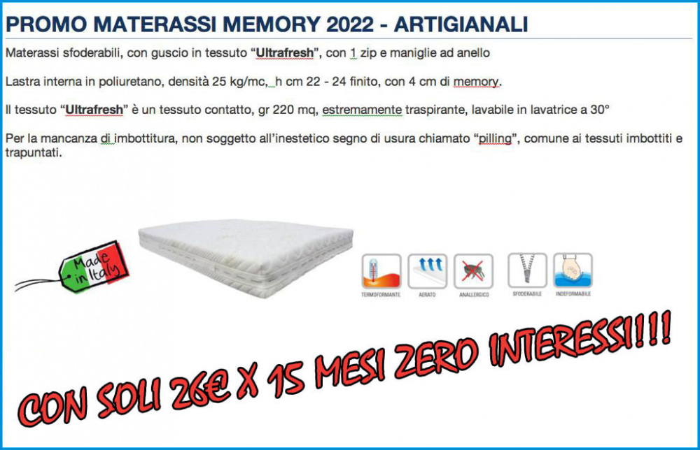 Promo Pagodil Materasso Matrimoniale
